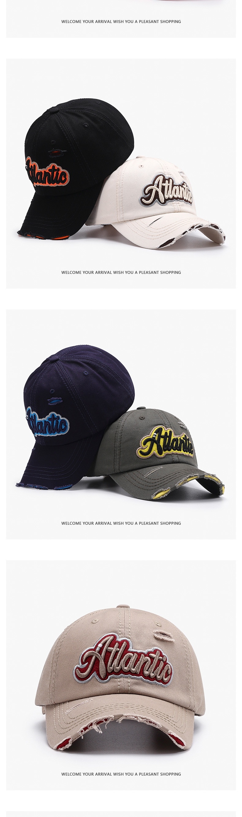 Distressed Baseball Cap For Men Large Head Circumference Fashion_voghion.com