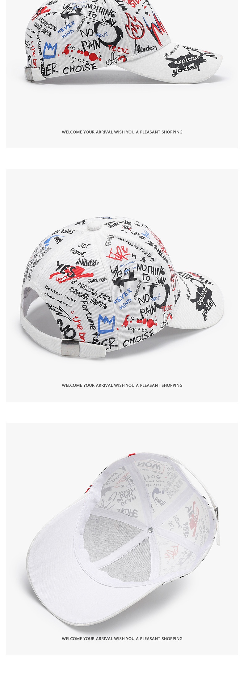 Tor Zur Wildnis INS Sunshade Sun Protection Casual Trendy Women Cartoon Graffiti Print Cap Student Baseball Hat Spring Summer New_voghion.com