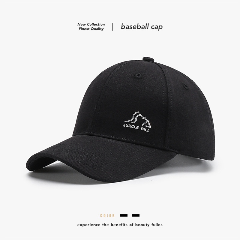Tor Zur Wildnis Spring And Autumn Hard Top Letter Small Face Men's Baseball Cross-Border Outdoor Curved Brim Fashion Black Duckbill Cap_voghion.com
