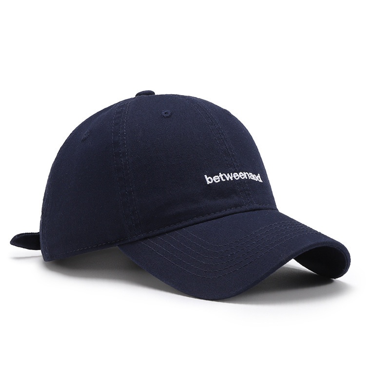 Tor Zur Wildnis Navy Blue Spring Soft Top Unisex Large Head Circumference Letter Embroidery Cap Washed Outdoor Fashion Simple Baseball_voghion.com