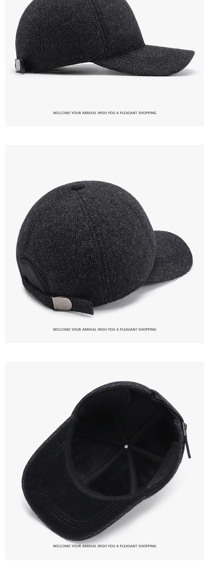 Ullbaseballkeps för herr vinter varm med öronskydd_voghion.com