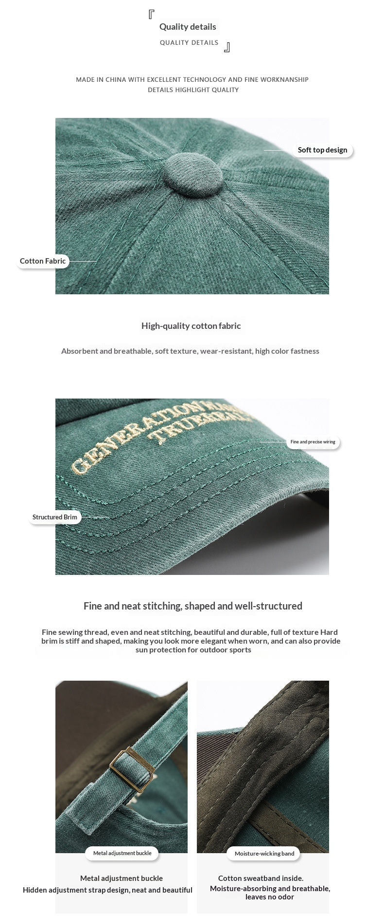 Retro Washed Baseball Cap With Letter Embroidery For Couples_voghion.com