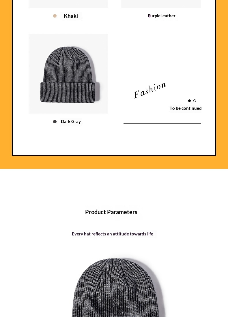 Knitted Beanie Hat Men's Warm Folded Edge Plain Winter Cap Unisex_voghion.com