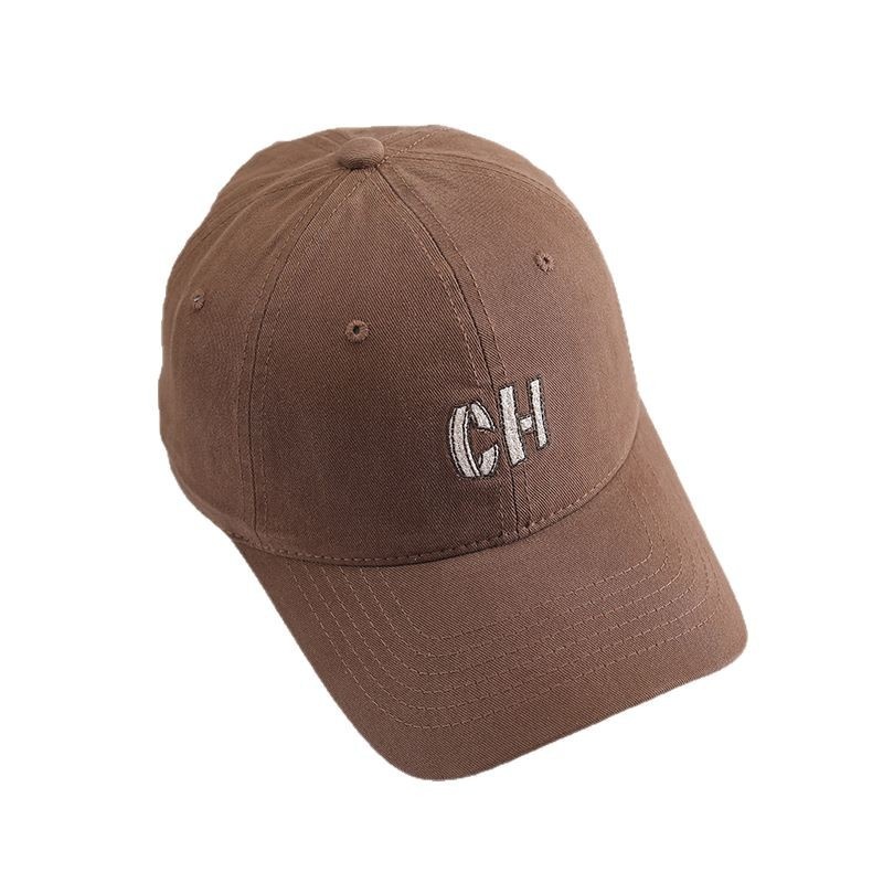 Tor Zur Wildnis Neuer Soft-Top-Hut mit besticktem Buchstaben, Gesichtsverschlankung, Frühlings-Herbst-vielseitige Baseball-Entenschnabelmütze im koreanischen Stil, Sonne_voghion.com