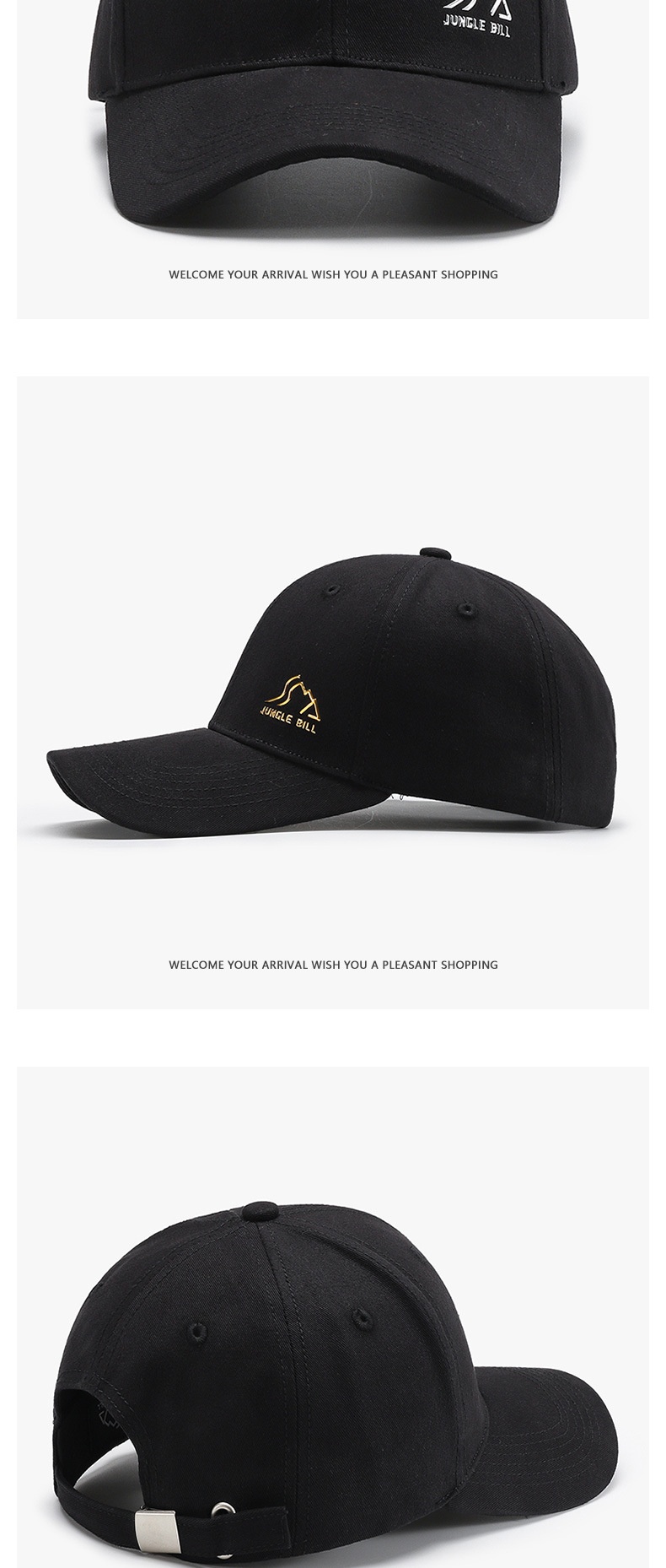 Tor Zur Wildnis Spring And Autumn Hard Top Letter Small Face Men's Baseball Cross-Border Outdoor Curved Brim Fashion Black Duckbill Cap_voghion.com