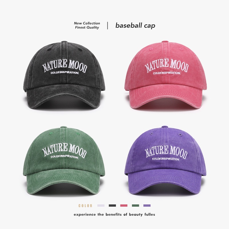 Tor Zur Wildnis Spring Summer Outdoor Soft Top Retro Unisex Letter Embroidery Duckbill Large Head Circumference Deepened Baseball Cap_voghion.com
