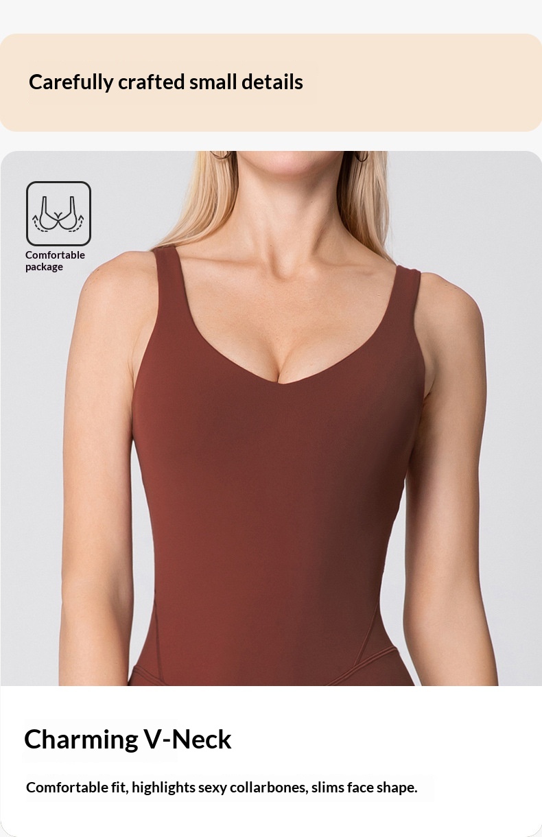 Macacão de yoga acolchoado para mulher com costas abertas_voghion.com