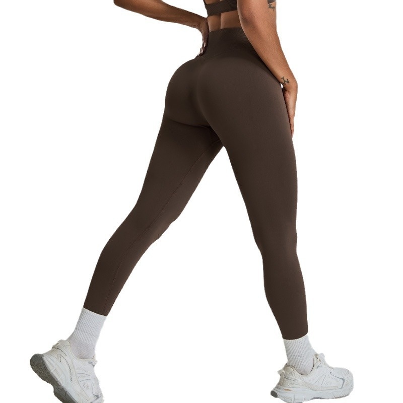 Naadloze nieuwe hoge taille heuplift yoga dames elastische afslankende buikcontrole sport hardloop sneldrogende fitness lange broek_voghion.com