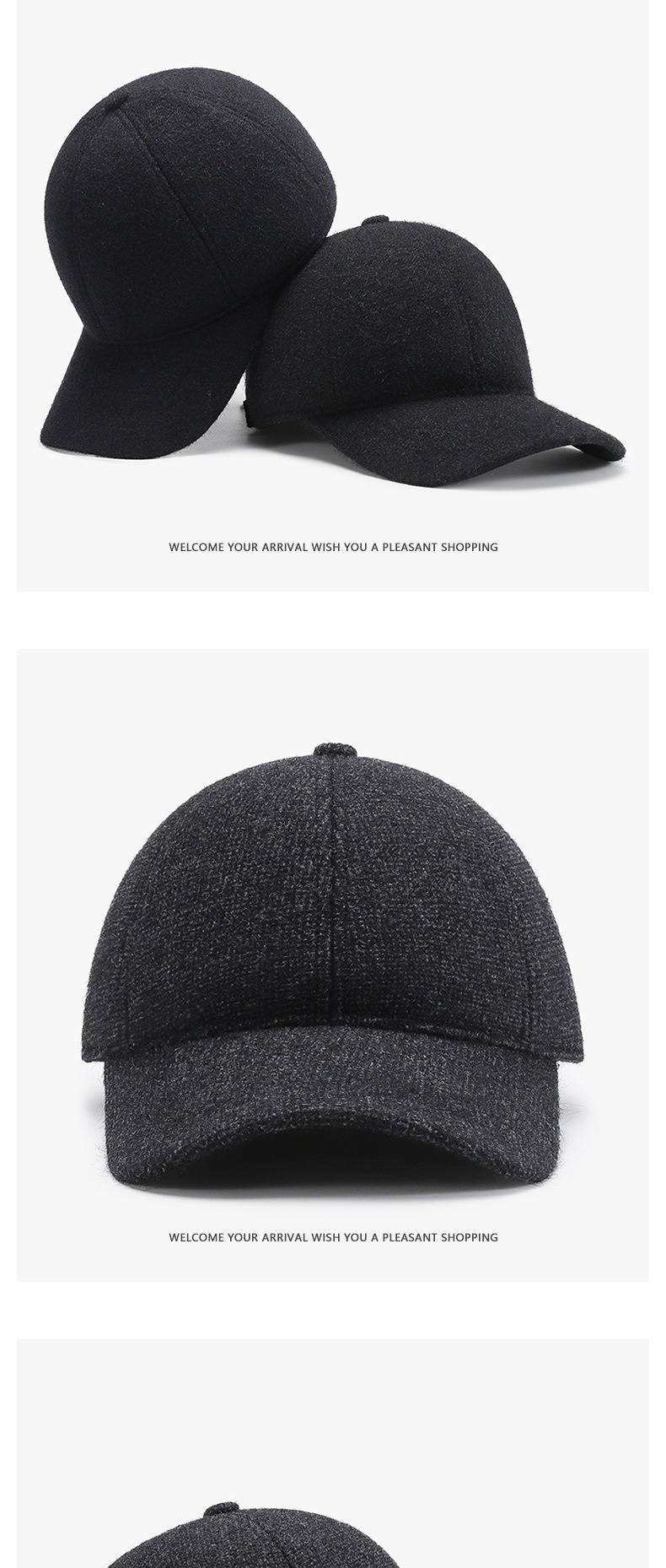 Ullbaseballkeps för herr vinter varm med öronskydd_voghion.com