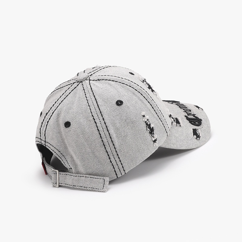 Tor Zur Wildnis Spring Color-Block Distressed Letter Embroidery Men's Large Head Circumference Personality Fashion Baseball Women's_voghion.com