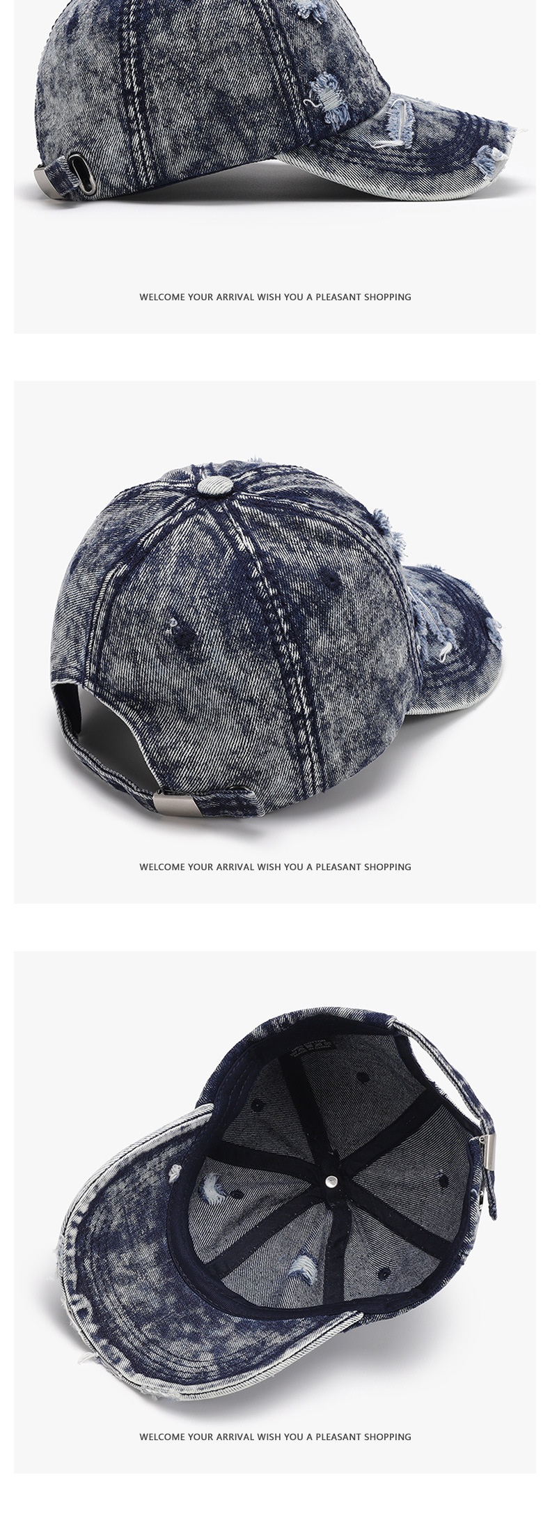Washed Distressed Baseball Cap For Men And Women, Breathable Hat_voghion.com