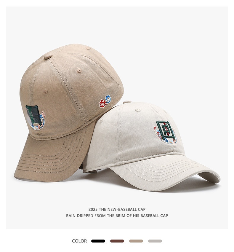 Tor Zur Wildnis Trend Culture Embroidered Duckbill Unisex Versatile National Style Couple Sunshade Baseball Cap Youth Sun Protection Hat_voghion.com