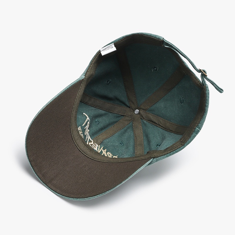 Tor Zur Wildnis Spring And Autumn Trend Faded Hat Couple Street Retro Washed Cotton Letter Embroidery Soft Top Sunshade Baseball Cap_voghion.com