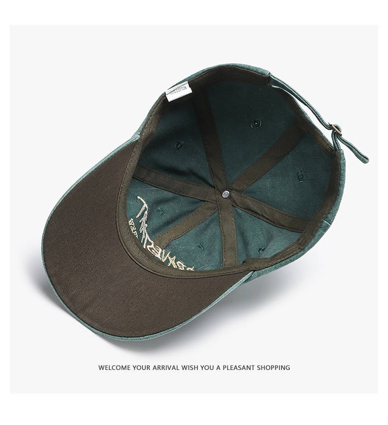 Retro Washed Baseball Cap With Letter Embroidery For Couples_voghion.com