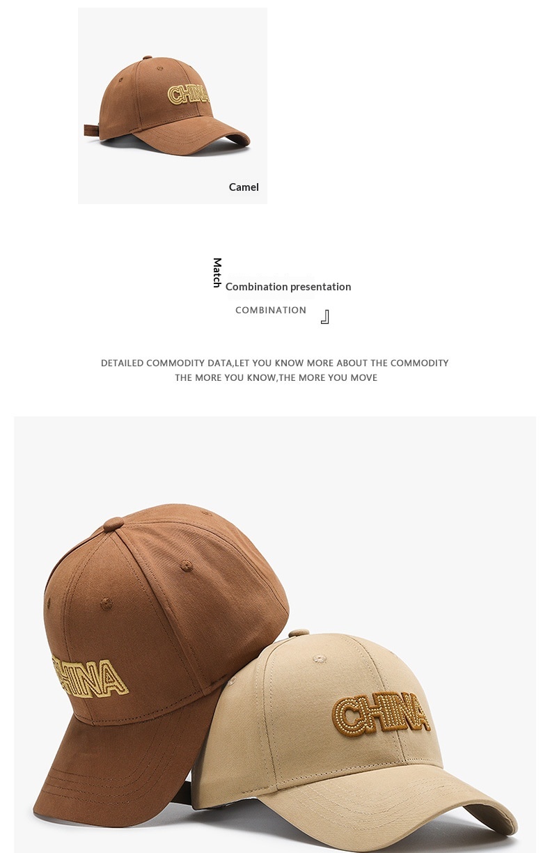 Gorra de béisbol con visera y bordado de letras para mujer_voghion.com