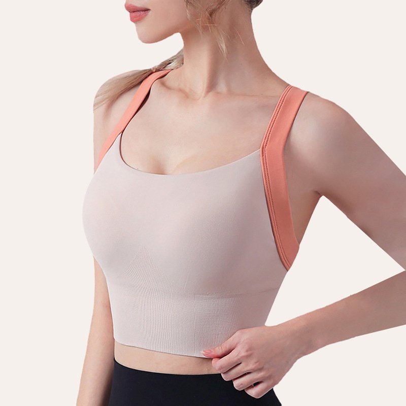High-Strength Sports Bra For Women, Shockproof, Large Bust, Gathered Yoga Vest, One-Piece Running Fitness Bra, Wearable_voghion.com
