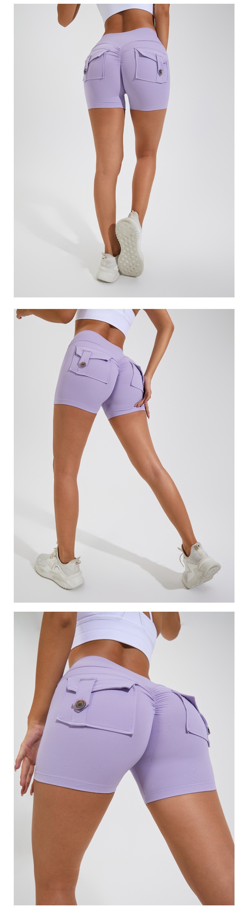 Fitness yoga shorts voor dames sneldrogend met push-up_voghion.com