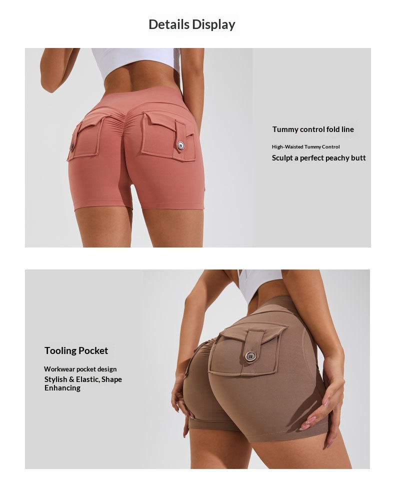 Fitness yoga shorts voor dames sneldrogend met push-up_voghion.com