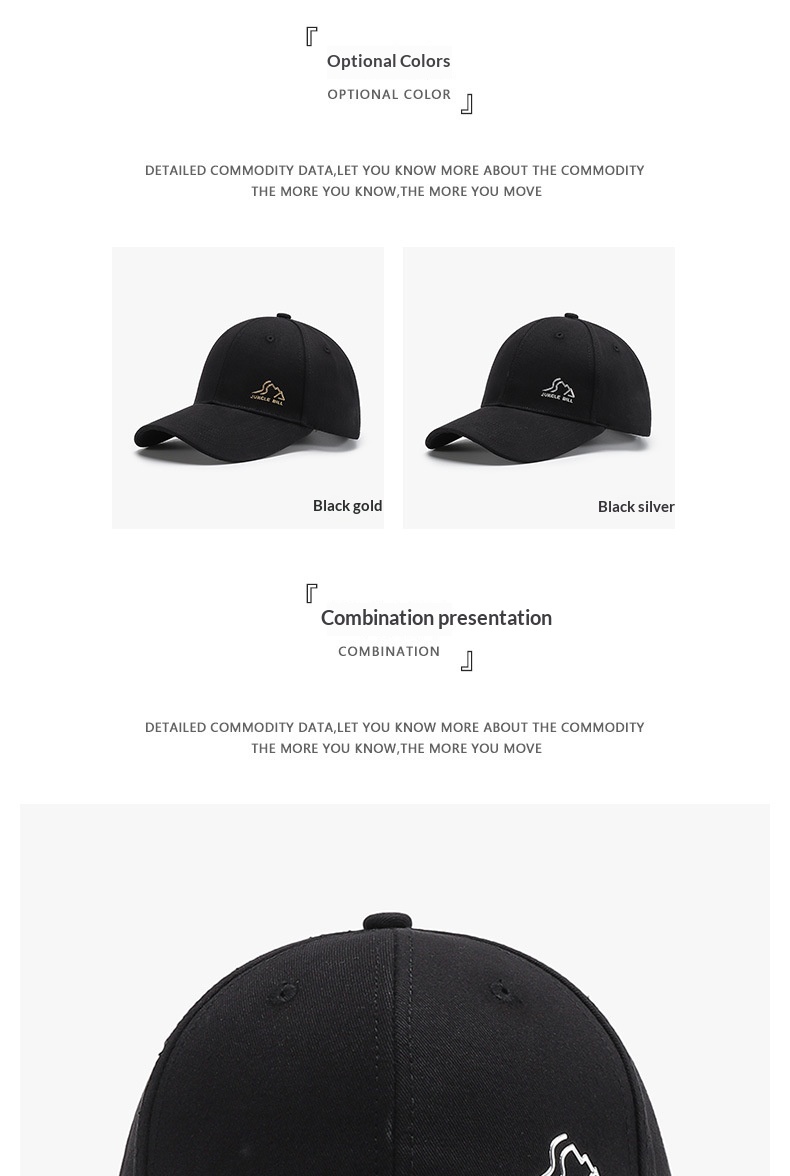 Tor Zur Wildnis Spring And Autumn Hard Top Letter Small Face Men's Baseball Cross-Border Outdoor Curved Brim Fashion Black Duckbill Cap_voghion.com