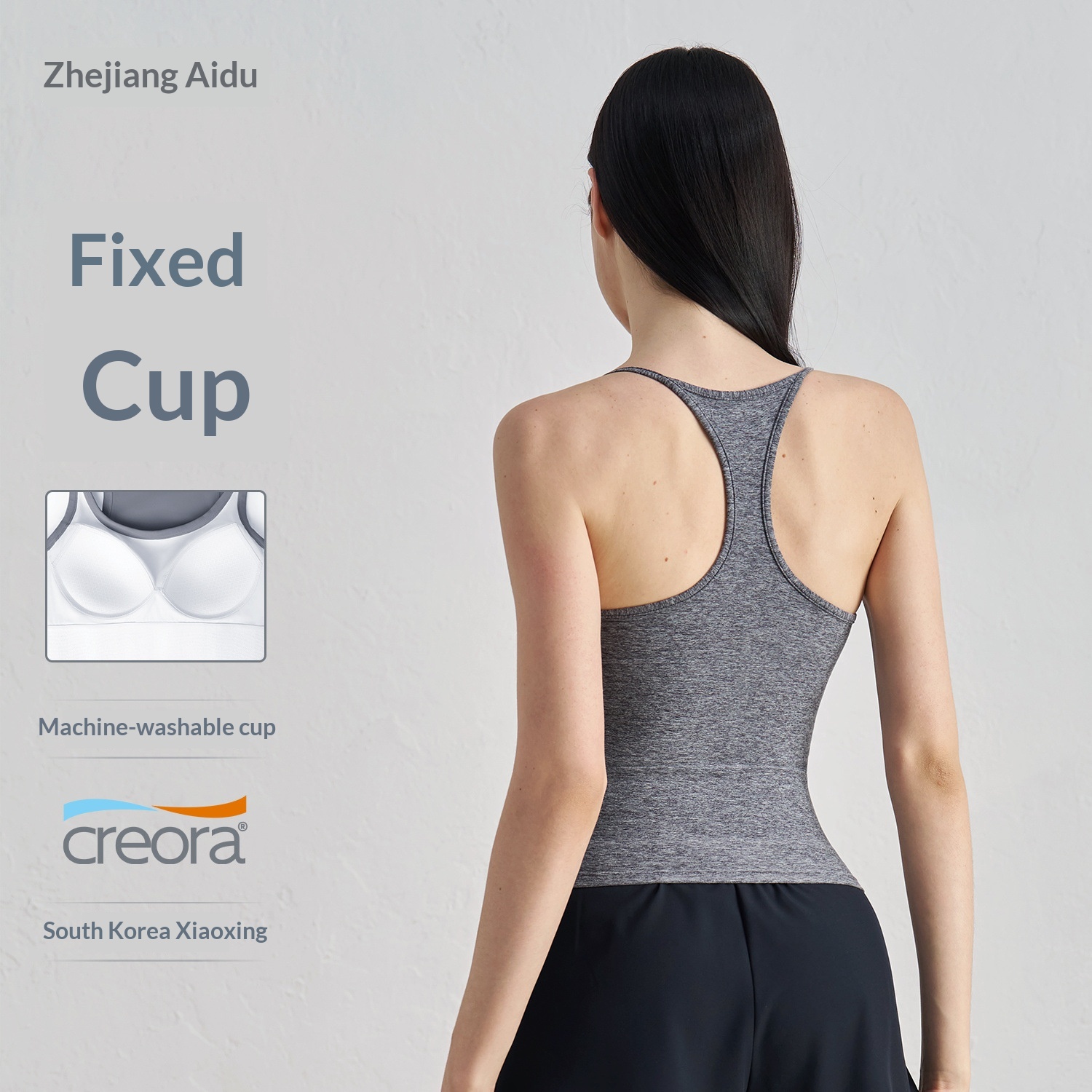 Aido NUF Sport-BH für Damen mit Brustpolstern, Racerback-Tanktop, eng anliegendes, atmungsaktives Yoga-, Pilates- und Fitness-Top für den Sommer_voghion.com