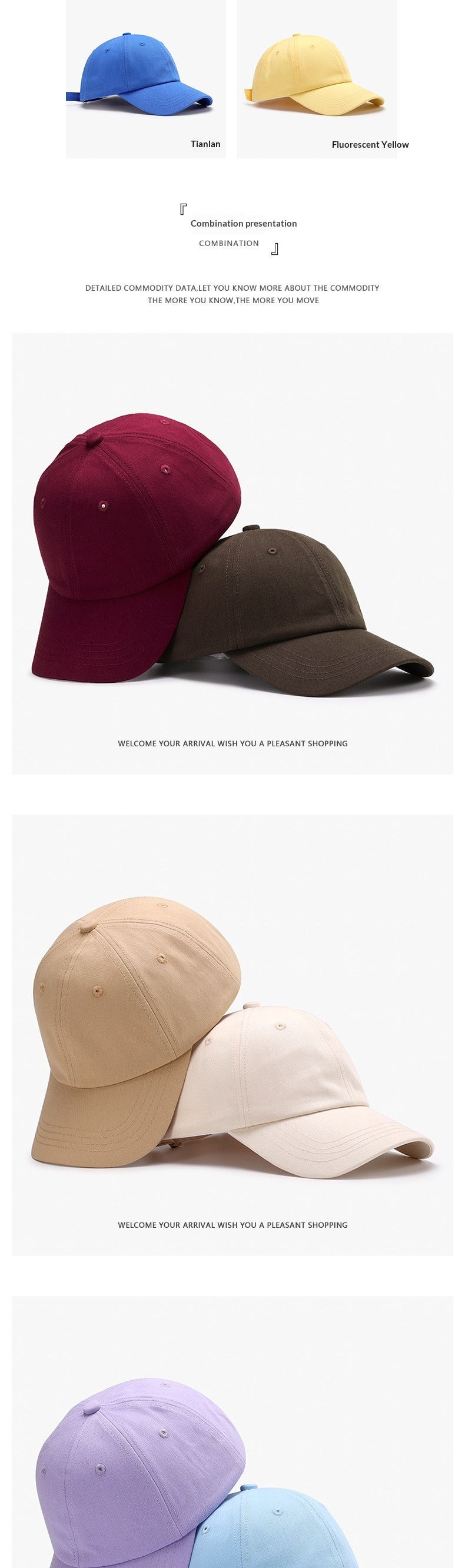 Baseball Cap Breathable Curved Brim Unisex Plain For All Seasons_voghion.com