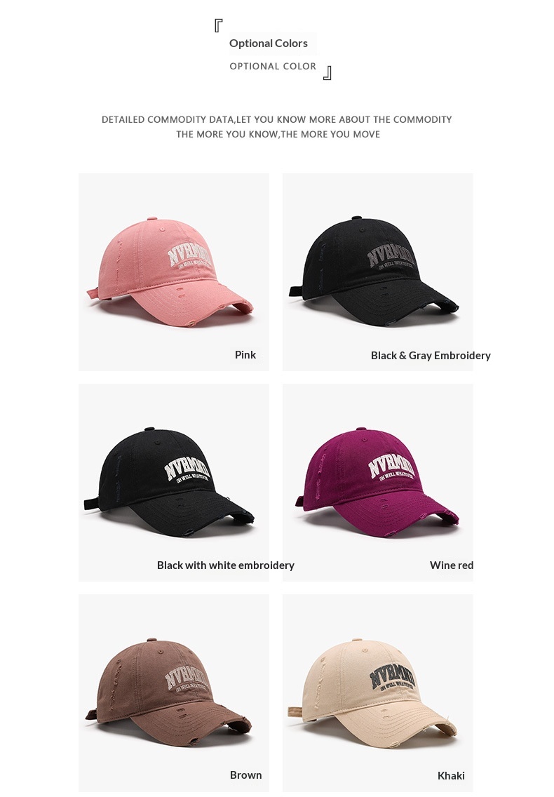 Vintage basebollkeps med broderade bokstäver och sliten look_voghion.com