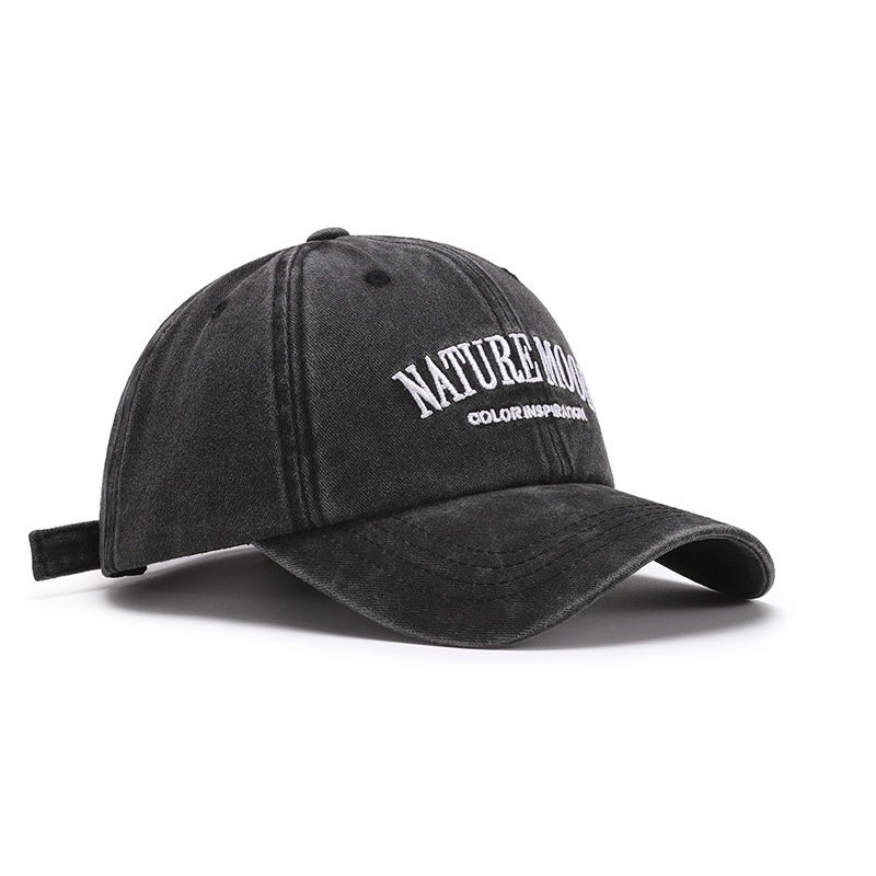Tor Zur Wildnis Spring Summer Outdoor Soft Top Retro Unisex Letter Embroidery Duckbill Large Head Circumference Deepened Baseball Cap_voghion.com