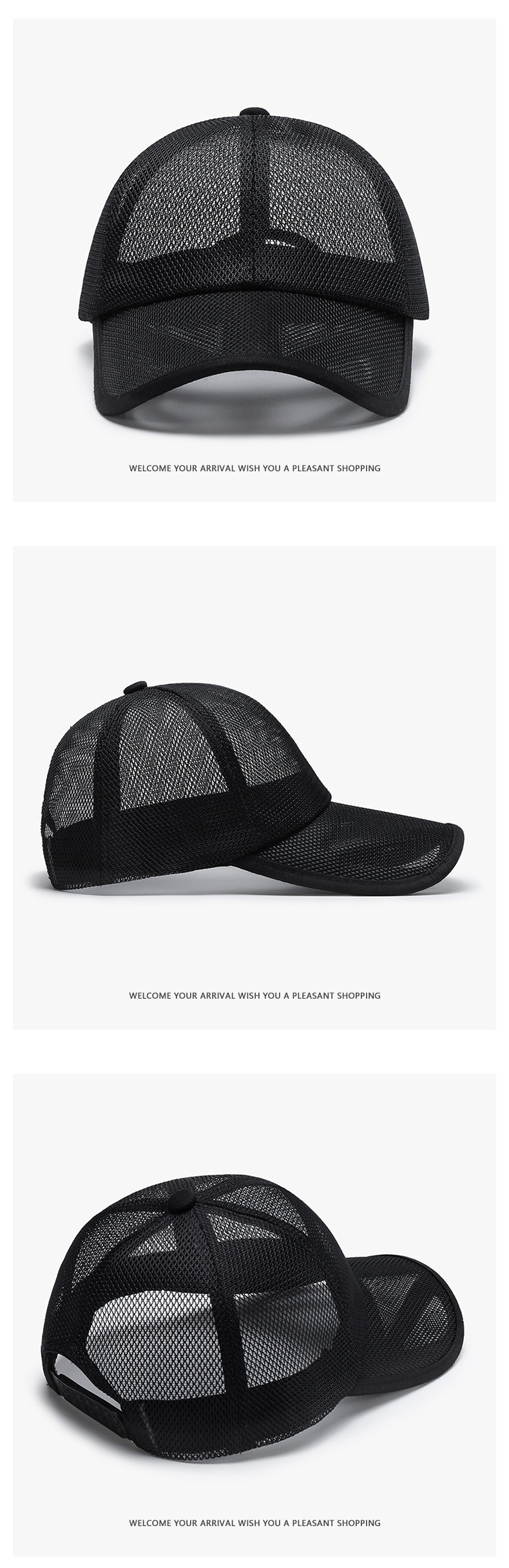 Ventilerande mesh basebollkeps för solskydd för herr och dam_voghion.com