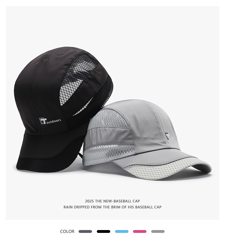 Gorra de béisbol informal de malla para hombre y mujer, fina, de secado rápido, transpirable, para deportes al aire libre y primavera/verano._voghion.com