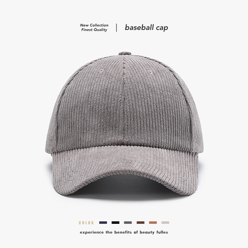Corduroy baseball cap voor dames en heren warme herfst winter pet_voghion.com