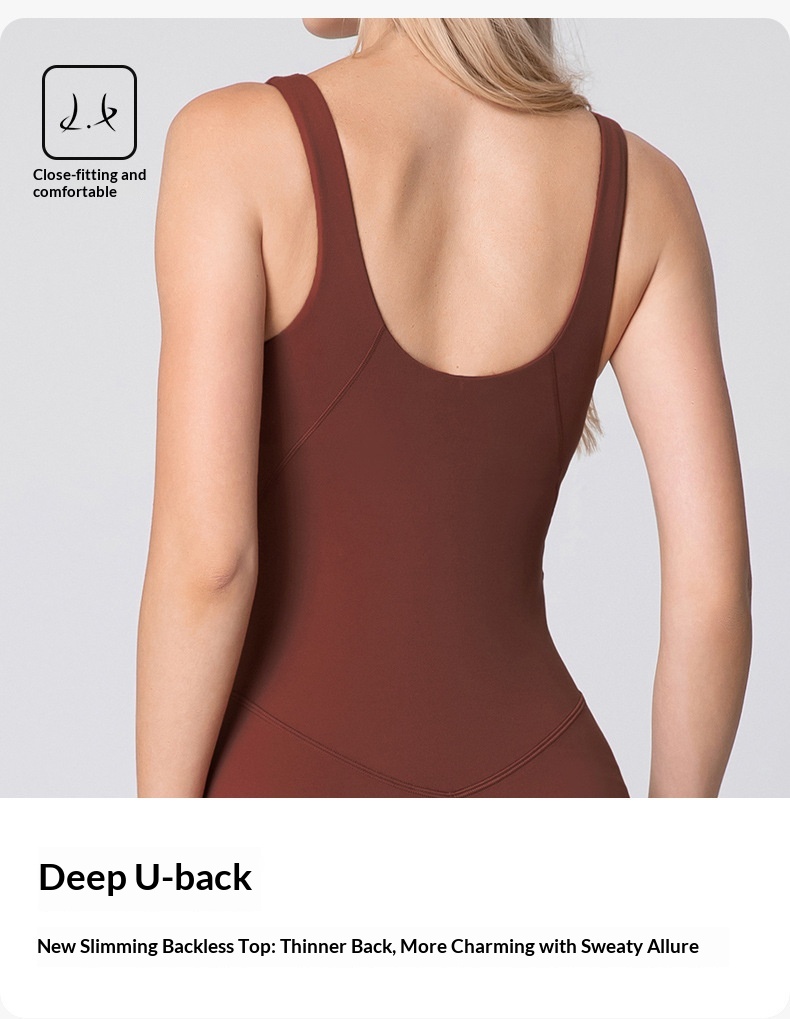 Macacão de yoga acolchoado para mulher com costas abertas_voghion.com