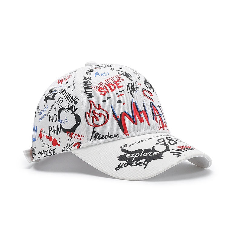 Tor Zur Wildnis INS Sunshade Sun Protection Casual Trendy Women Cartoon Graffiti Print Cap Student Baseball Hat Spring Summer New_voghion.com