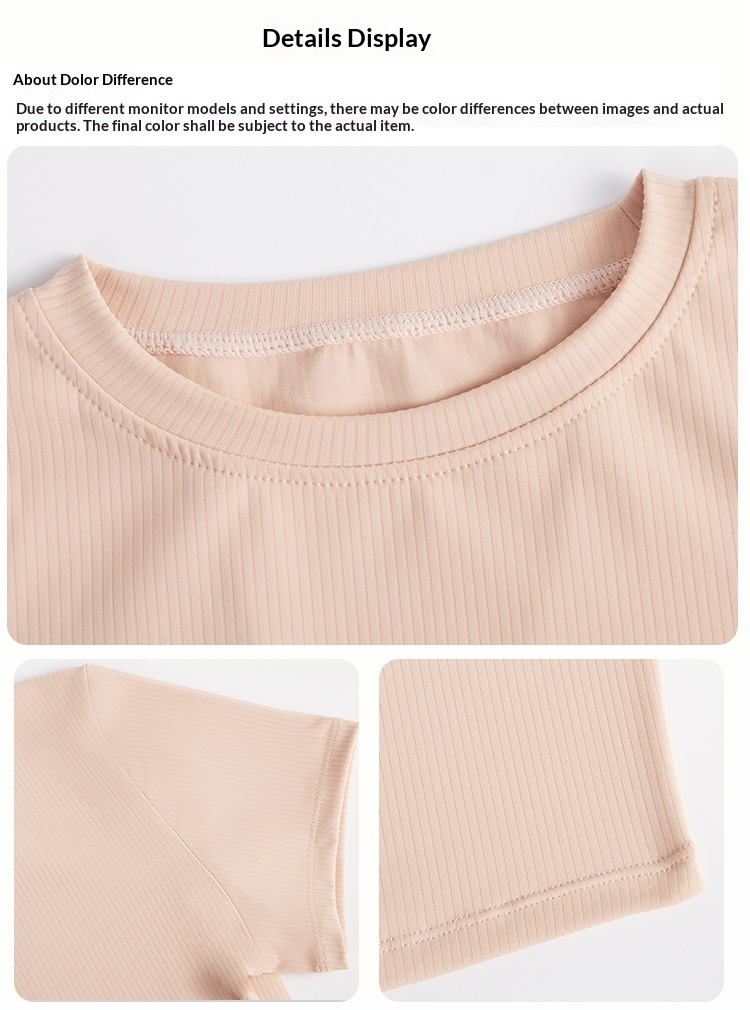European And American Style Threaded Tight-Fitting Short-Sleeve Bare-Feel Yoga For Women Quick-Dry Flared Pants Fitness_voghion.com