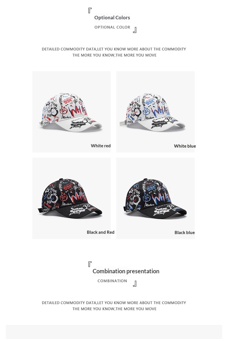 Tor Zur Wildnis INS Sunshade Sun Protection Casual Trendy Women Cartoon Graffiti Print Cap Student Baseball Hat Spring Summer New_voghion.com