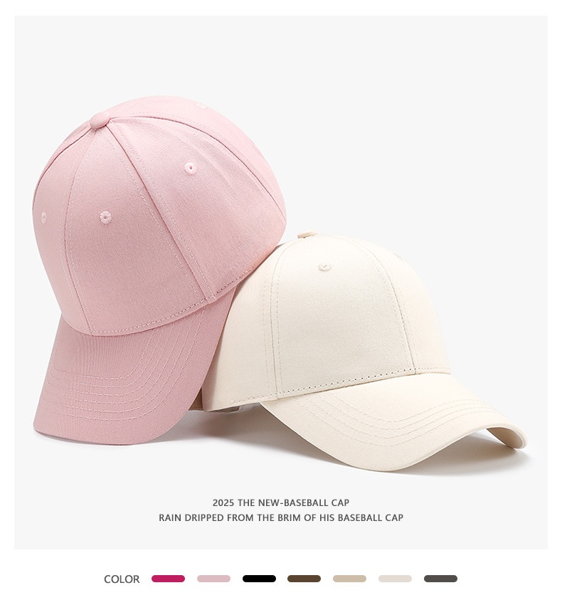 Baseball Cap Plain Solid Color Duckbill Hat Sun Protection Unisex_voghion.com