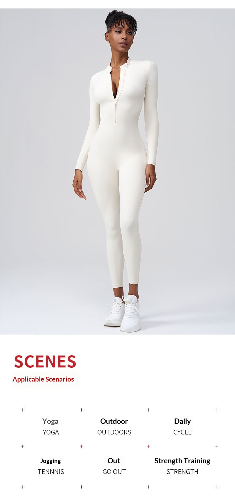 Combinaison de yoga avec fermeture éclair et effet push up_voghion.com