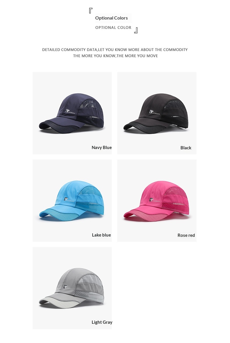 Gorra de béisbol informal de malla para hombre y mujer, fina, de secado rápido, transpirable, para deportes al aire libre y primavera/verano._voghion.com