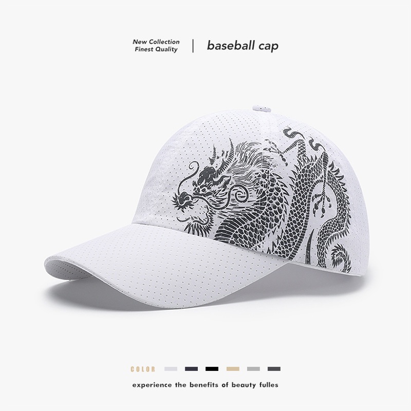 Tor Zur Wildnis Summer Soft Top Breathable Quick-Dry Chinese Dragon Ethnic Style Men's Baseball Outdoor Sunshade Versatile Sun_voghion.com