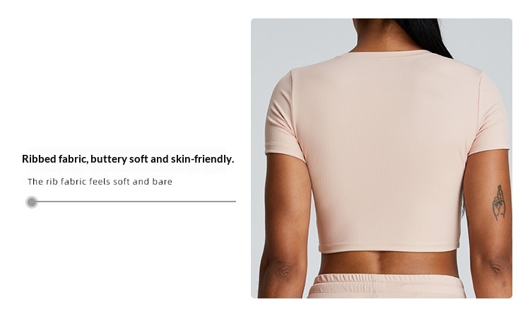 European And American Style Threaded Tight-Fitting Short-Sleeve Bare-Feel Yoga For Women Quick-Dry Flared Pants Fitness_voghion.com