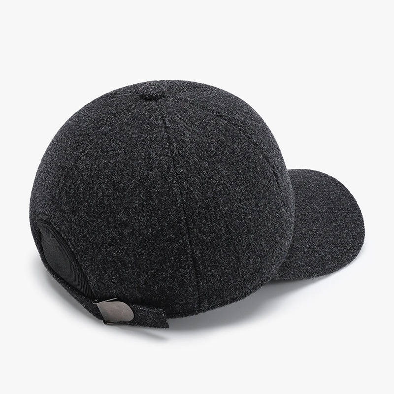 Tor Zur Wildnis Warm Duckbill Cap Grandpa Autumn Ear Protection Wool Cotton Hat For Men Winter Middle-aged And Elderly Large Size_voghion.com