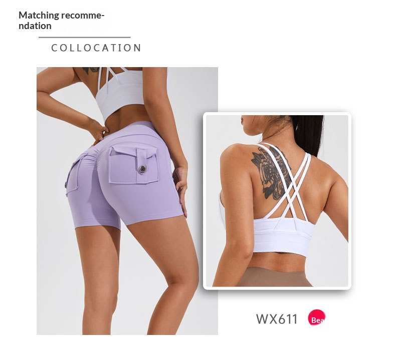 Fitness yoga shorts voor dames sneldrogend met push-up_voghion.com