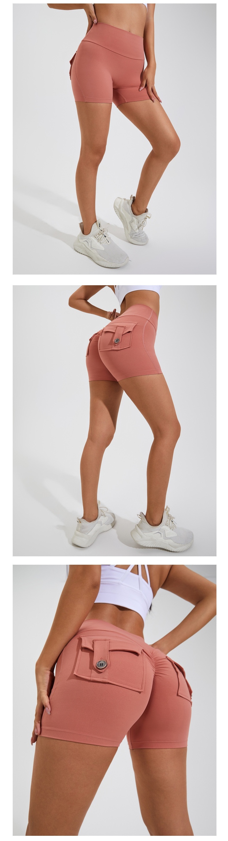 Fitness yoga shorts voor dames sneldrogend met push-up_voghion.com