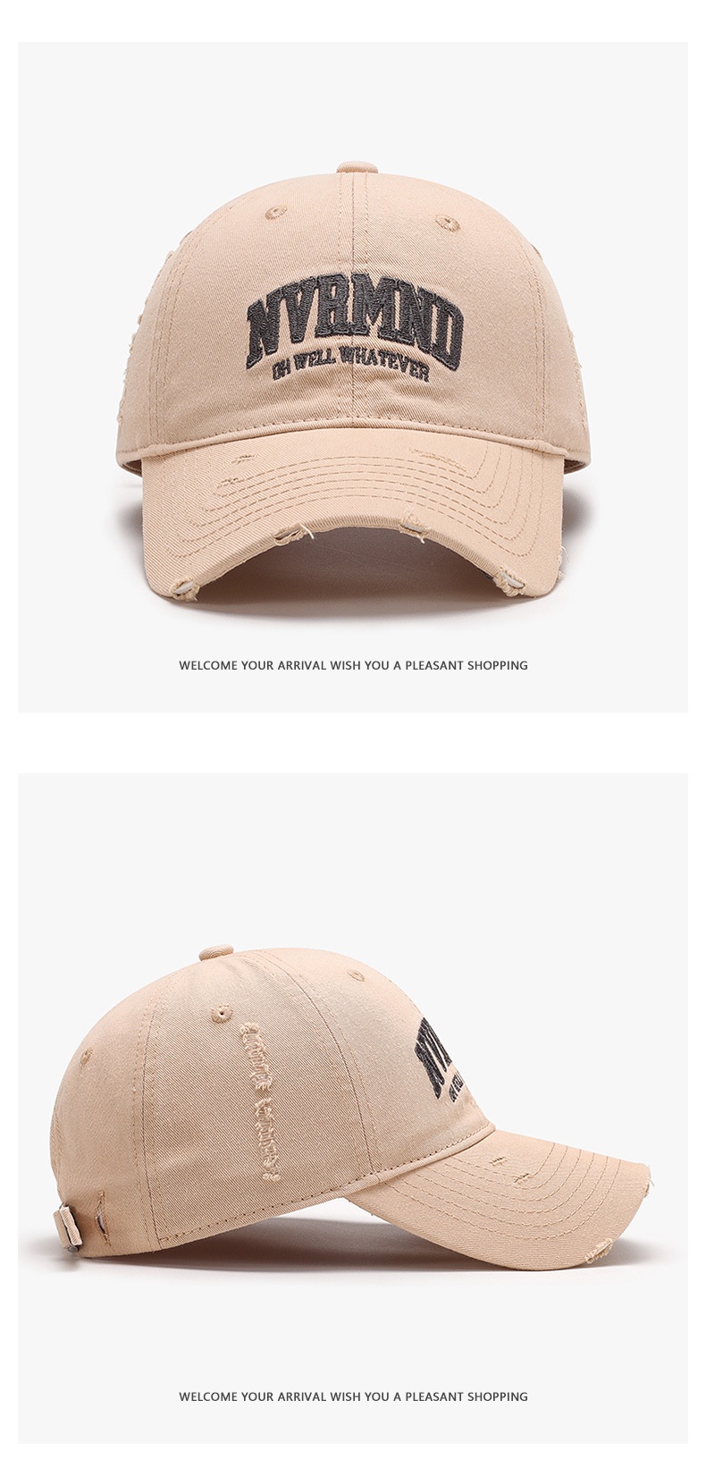 Vintage basebollkeps med broderade bokstäver och sliten look_voghion.com