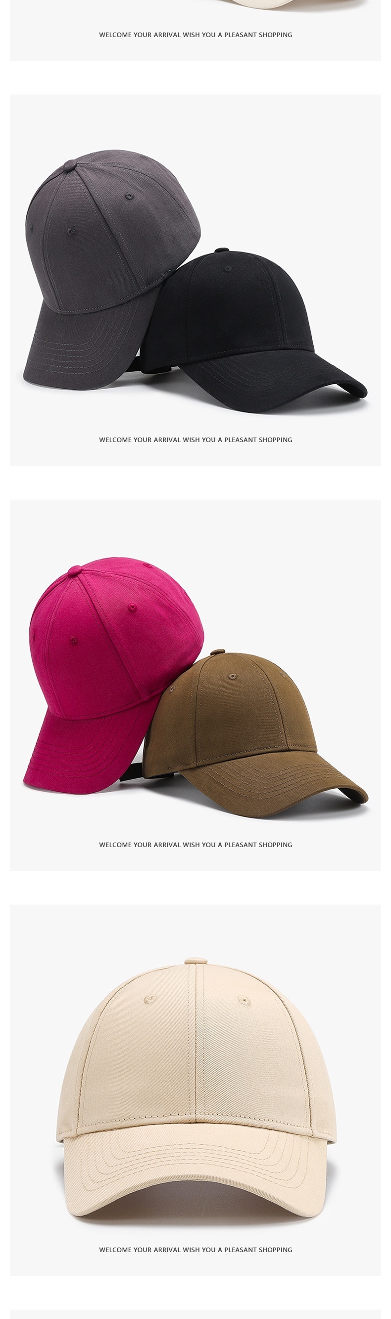Baseball Cap Plain Solid Color Duckbill Hat Sun Protection Unisex_voghion.com