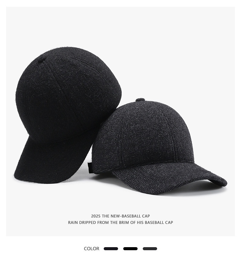 Ullbaseballkeps för herr vinter varm med öronskydd_voghion.com