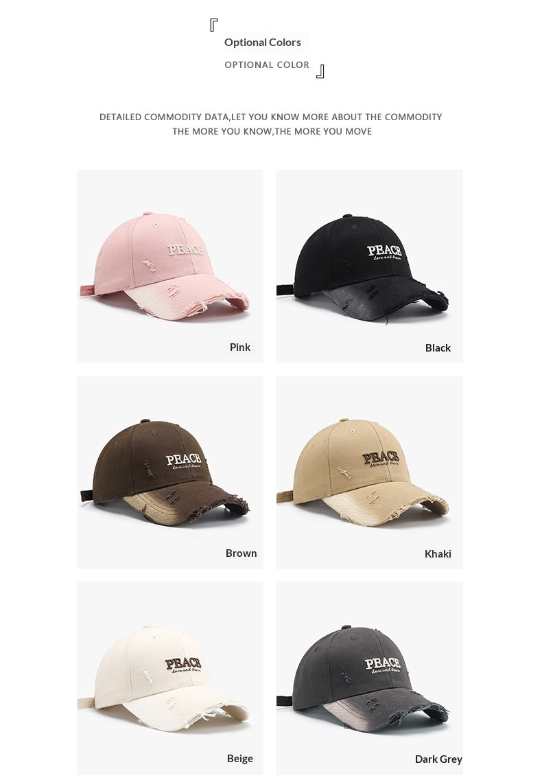 Distressed Embroidered Baseball Cap For Men And Women, Large Fit_voghion.com