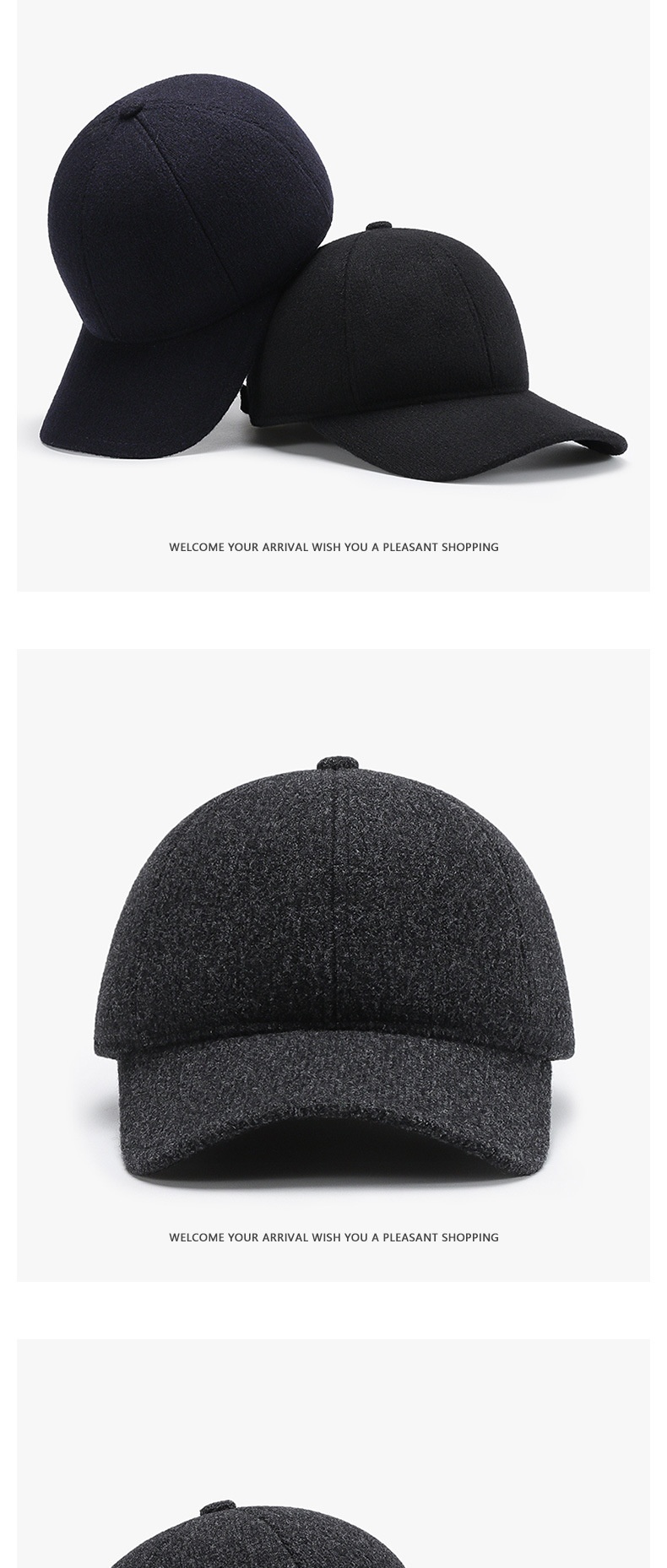 Varm duckbill keps i ull för män höst och vinter_voghion.com