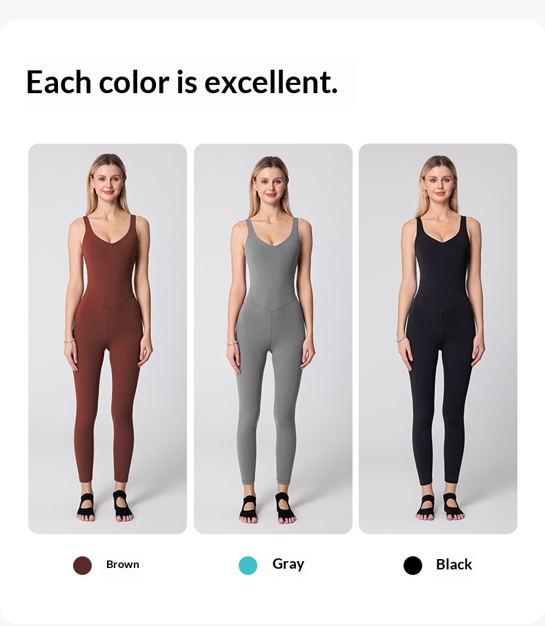 Macacão de yoga acolchoado para mulher com costas abertas_voghion.com