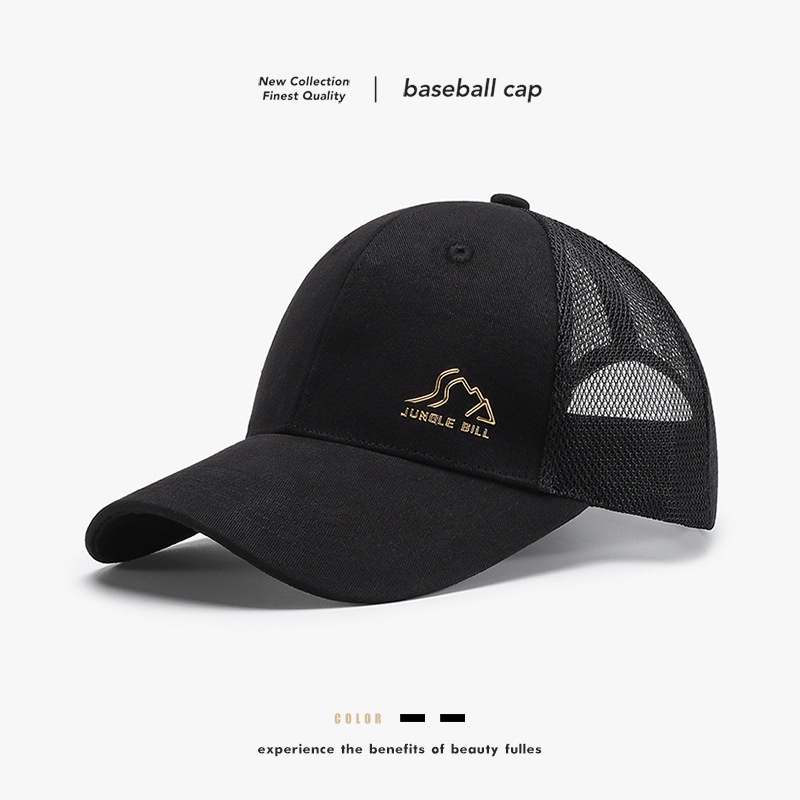 Tor Zur Wildnis Spring And Summer Hard Top Mesh Letter Unisex Black Baseball Cross-Border Outdoor Sun Protection Duckbill Cap_voghion.com