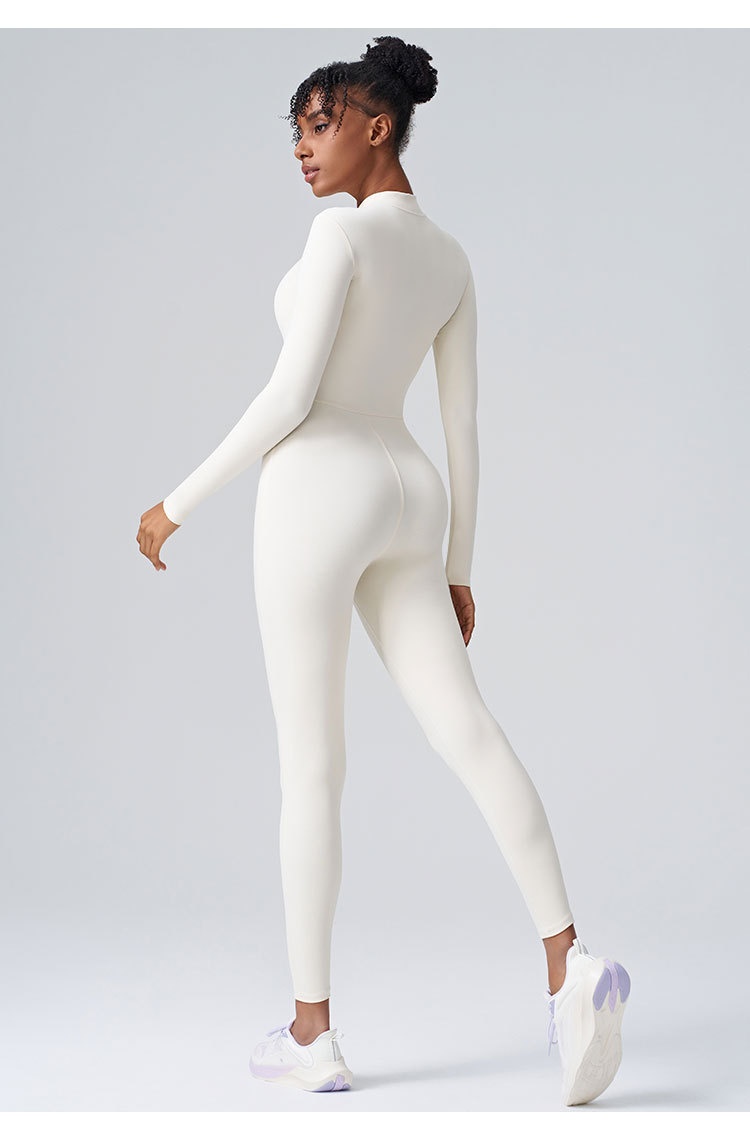 Combinaison de yoga avec fermeture éclair et effet push up_voghion.com